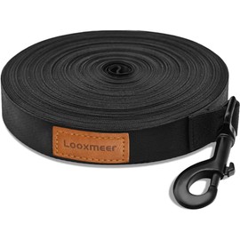 Looxmeer Training Leads for Dogs, 20m/65ft Nylon Long Line Dog Lead for Large Medium Small Dogs, Recall Obedience Dog Training Lead, Padded Handle & Storage Bag, Pet Leash for Tracking Camping Walking