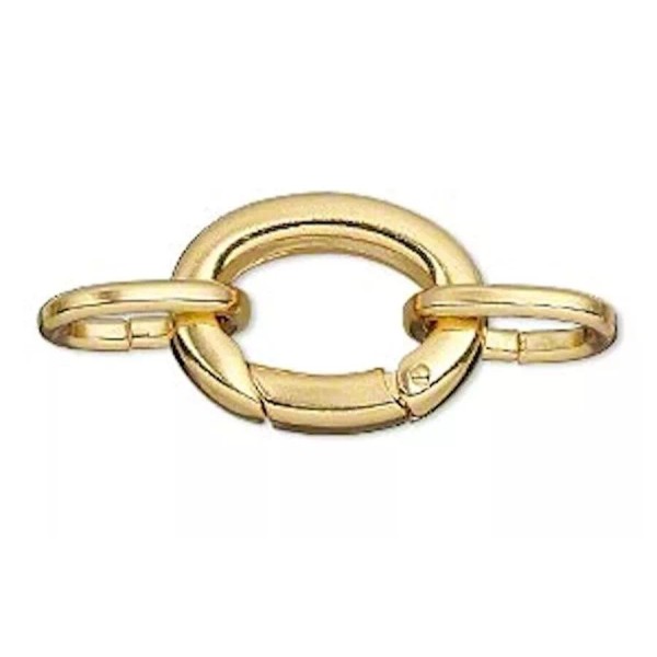 TMGP Clasp, 2 Large Gold Plated 20x16mm Self Closing Hinged