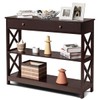 LUARANE 3-Tier Console Table, Entryway Table with 2 Open Storage