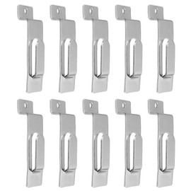 Semetall 10Pcs Slatwall Utility Notch Hook, Picture Hanger for Slatwall & Slat Grid, Silver-1"×3.3"
