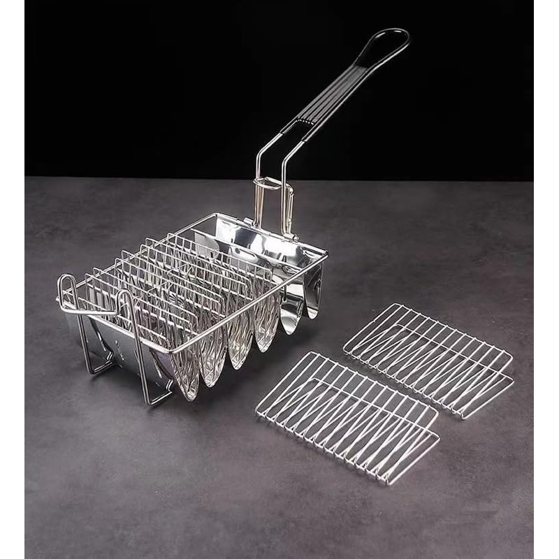 Tortilla Fryer Taco Fryer Basket,Taco Shell Fryer, Holds 8 Shells