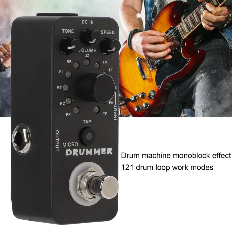 Drum Machine Pedal 121 Drum Loops Electric Guitar Monoblock Effect