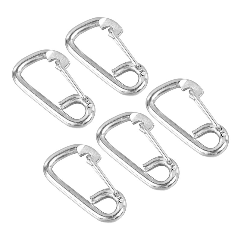 5 Pcs Spring Hook 316 Stainless Steel Carabiner Clip Heavy