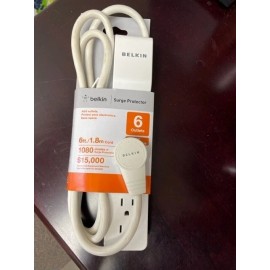 Belkin BE106000-06R Surge Protector 6 AC Multiple Outlets 6FT Foot Long Cord NEW