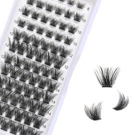 Cluster Eyelashes, 72 Pieces Individual Eyelashes, D-Curl, 8-16 mm Length, DIY Eyelash Extensions, False Eyelashes, Individual Natural and Mega Styles for Personal Makeup at Home (Z1)