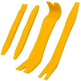 AXELECT Car Trim Removal Tool Kit 4 Pack, Auto Door Clip Remover Pry Tool, Automotive Pry Bar Set Trim Removal Tool Kits for Dash Panel Radio Audio Speaker, Yellow