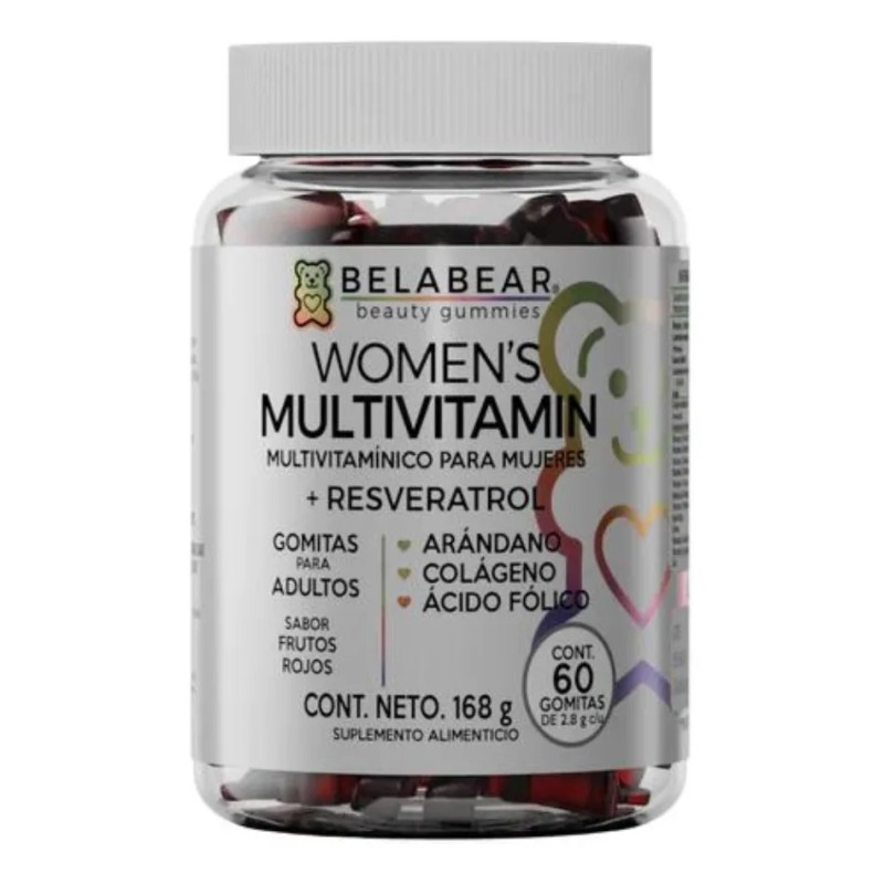 Solanum Multi Vitaminas Mujer Gomitas Sin Gluten Sabor Frutos Rojos