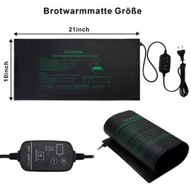 DERNORD Bread Warming Mat with Adjustable Temperature Proofing Heating Mat 21 x 10 Inch Dough Proofing Tool for Yoghurt Baking Bread Food Warming