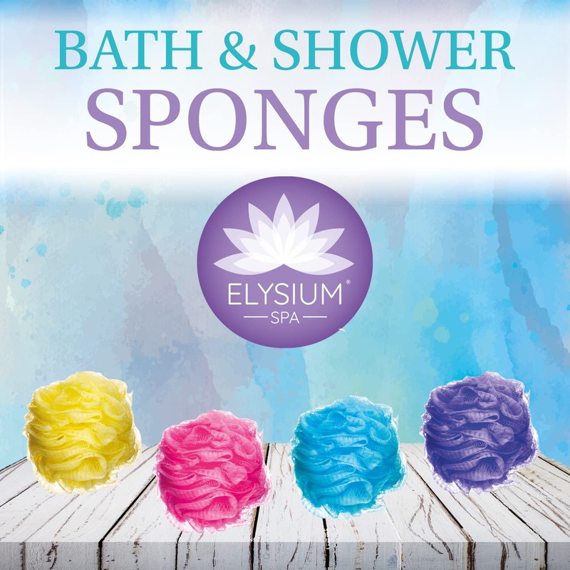 Elysium Spa Pack of 4 Mesh Exfoliating Bath And Shower Body