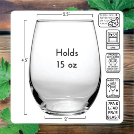Keep Your Apple,This Teacher Wants Wine 15 oz stemless glass - Funny Teachers Appreciation Gifts - Graduation Gift - College, High School, Elementary, Professor - End of School - Back to School Night