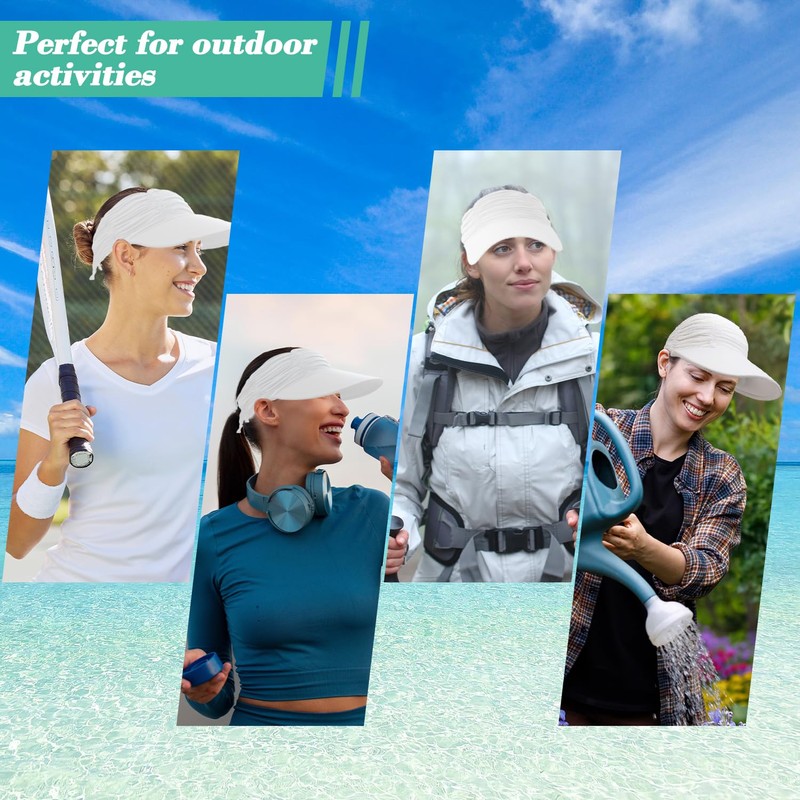 YAWYO Sun Visors for Women, Ladies Sun Hats Soft Wide