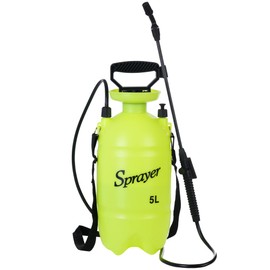 MaxWorks 51022 Garden Tank 5L 1.32 Gal Spray with Anti-Kink Hose with Adjustable Nozzle Stream to Mist Translucent for Garden Plants Pests