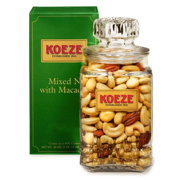 Koeze Mixed Nuts with Macadamias - 30 oz. Decanter