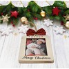 Merry Christmas Ornament 2025 Wooden Picture Frame Ornament 2x3 Photo