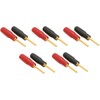 Gold 12 AWG Speaker Pin Connectors Red and Black with
