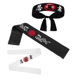 Kisangel 3pcs Japanese Hachimaki Headbands for Sushi Parties and Cooking Events Comfortable and Style Hair Accessories for All Ages Minimalist Design