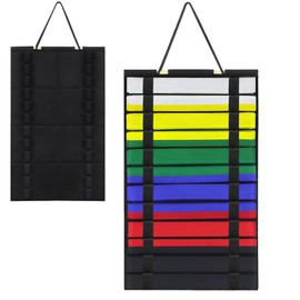 INTOMYTH Karate Belt Display Rack - Holds 12 Belts, High-Density Felt Material with Wall Mount & Foldable Design, Taekwondo/Karate Belt Holder