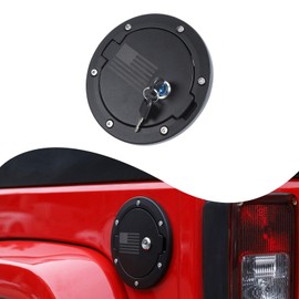 JeCar Fuel Door Cover Locking Gas Cap Cover for 2007-2018 Jeep Wrangler JK JKU, American Flag