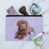 Lab Labrador Puppy Dog on Lavendar Makeup Cosmetic Bag Organizer
