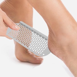 FRCOLOR Dual-Sided Callus Foot File and Heel Scraper Pedicure Tool for Removing Dead Skin and Rough Corns Comfortable Grip Foot Rasp for Home and Travel 5.5 X 2.4 Inches