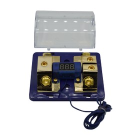 300A Dual Digital Golden ANL Dist Block Fuse Holder 1x 0Ga in 2X 4Ga Out Free 2PCS Fuses