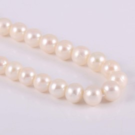 Perlas de agua dulce naturales para hacer joyas, collar de mujer, pulsera de 5 a 6 mm, color blanco, 14 pulgadas