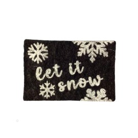 MW Miniature Let It Snow Door Mat,  Dollhouse Winter Door Mat, Dollhouse Accessory