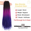 7 Packs Goddess Box Braids Crochet Hair 14 Inch Ombre