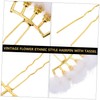 Vaguelly 2pcs U Shaped Hairpins Stylish Bride Hair Accessories Elegant