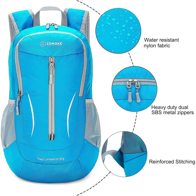 ZOMAKE Ultra Lightweight Packable Backpack 25L, Foldable Hiking Backpacks Water