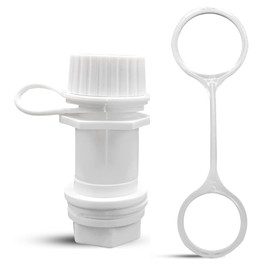 WADY Threaded Drain Plug with Plastic Tethered Cap for Cooler, Compatible with Igloo 50-165 Qt Coolers, Cooler Drain Plug Replacement Parts