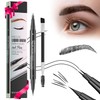 Eyebrow Pen,2-in-1 Waterproof Eyebrow Pencil with 4 Tip Microblading Brow