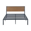 Olee Sleep 14 in Metal Platform Bed with Bamboo Headboard,