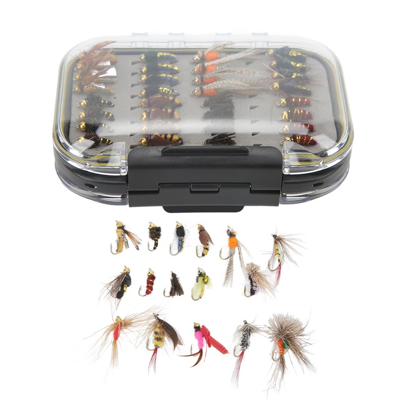 64 Pcs Fly Fishing Flies Stainless Steel Colorful Fishing Lure