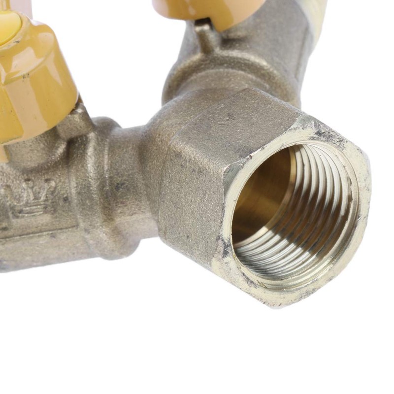 kesoto 1 Pc Brass Two Way Natural Gas Pipe Splitter
