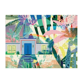Galison Kitty McCall Palm Springs Puzzle, 1000 Pieces, 27” x 20” – Difficult Jigsaw Puzzle with Stunning and Colorful Artwork of a Palm Springs Home – Thick, Sturdy Pieces, Challenging Family Activity