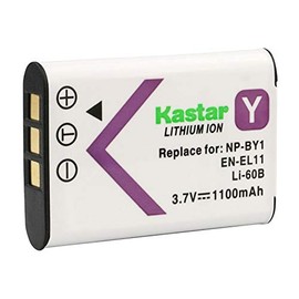 Kastar Battery for NP-BY1 EN-EL11 LI-60B DLI-78 DB-L70 DB-80 LI-60C MH-64 and Sony Action Cam Mini HDR-AZ1 Nikon Coolpix S550 S560 Olympus FE-370 Optio L50 M50 M60 S1 V20 W60 W80 Camera + More