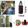 4 Pcs Upside Down Strawberry Planter- 4 Hooks 3 Gallon