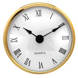 PATIKIL 80mm Quartz Clockwork Wall Clock, Silent Roman Numerals Mantel Clocks, Replacement for Table Clock, Standing Clock, Grandfather Clock (Gold/White, Style 16)