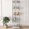 WRTEYEUI Glass Display Cabinet, 4-Tier Curio Storage Cabinet Glass Display
