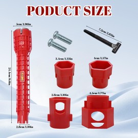 HcvGcm Tap Wrench, 14 in 1 Tap Key Tool, Multifunctional Sink Key for Sink and Kitchen Taps, Ideal for DIY and Professional Plumbing