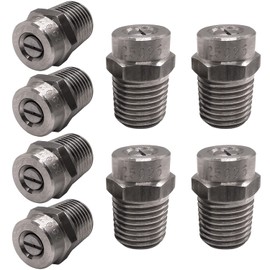 SOLIVEDE 25025 Surface Cleaner Tips for Pressure Washer Nozzles with 2.5 Orifice, 4000 PSI, 1/4'' Male NPT, Stainless Steel (8 Pack)
