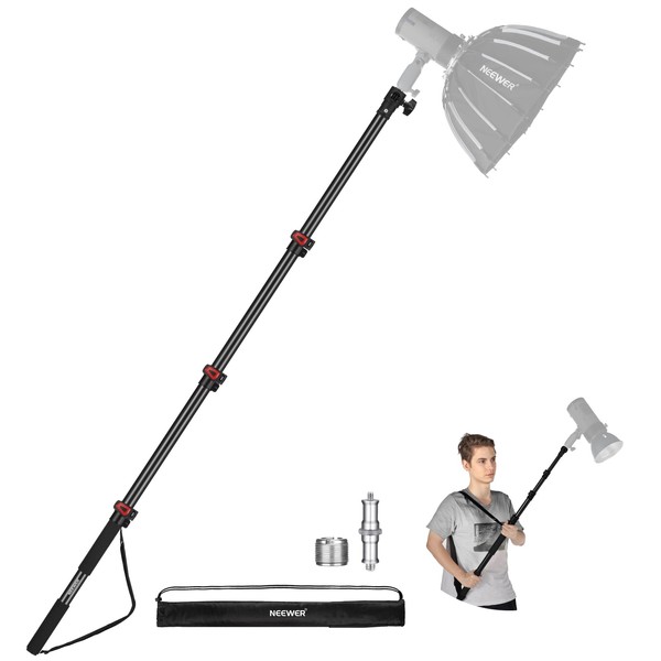 NEEWER 7.5ft/230cm Boom Pole Stand, Portable Telescopic Aluminum Handheld Light