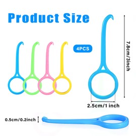 4 Pcs Aligner Removal Tool Retainer Remover Tool Kits Invisible Chew and Remover Tool Invisible Aligner Braces Remover Hook for Tooth Cleaning Oral Care (Yellow, Pink, Green, Blue)