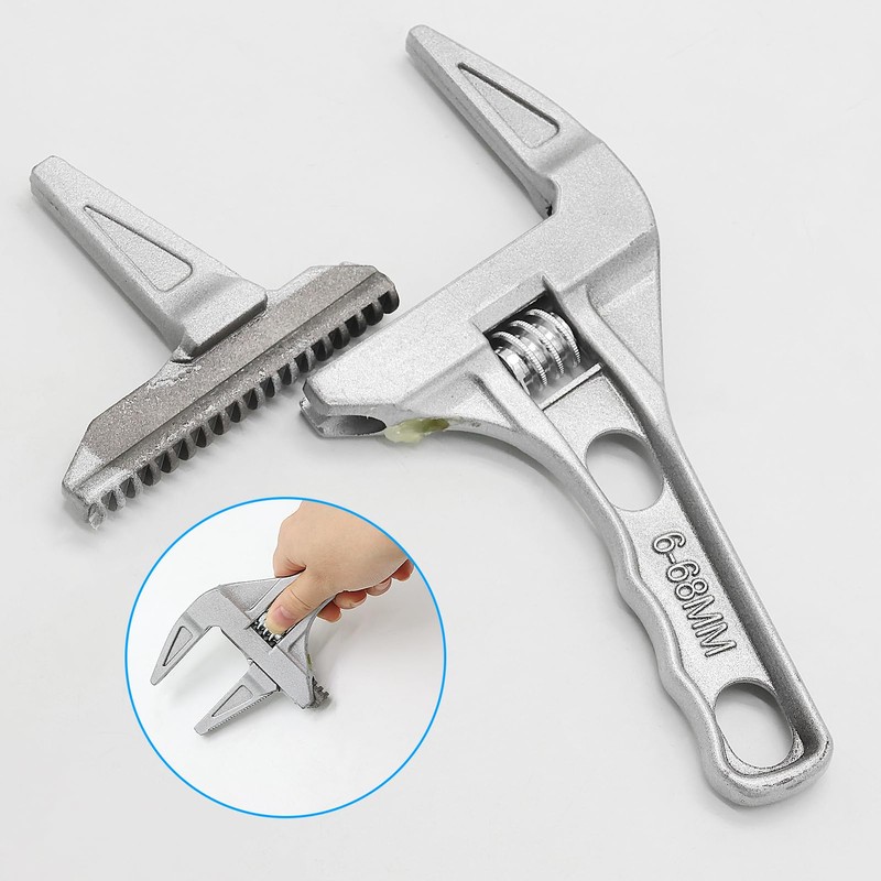 REBECASKYENS 1 Pack Adjustable Spanner Wrench,6-68mm Opening Wide Jaw,Adjustable Spanner