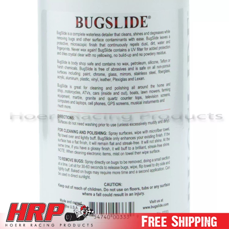 BugSlide Cleaner Polish and Bug Remover 32oz Spray Bottle