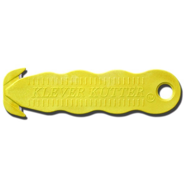 Klever Kutter KCJ-1Y Safety Box Cutter, 5 Count, Yellow