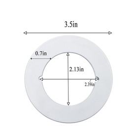 2 Pck Scar Plate, Door Handle Fixing Cover Filler Repair Backplate 2-1/8" Inner Diameter, 3-1/2" Door Knob Backing Plate Fits Under Existing Lockset to Cover Up The Damaged Door (White)