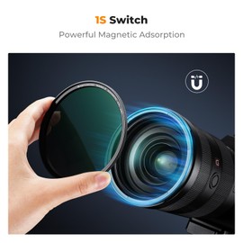 K&F Concept 43mm Magnetic Lens Filter Kit - UV CPL ND1000 Magnetic Adapter Ring Optical Glass Camera Filter Pouch Quick Swap System