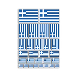 A4 Sticker Sheet Greece Flags Vinyl Stickers - Greek Country Europe World National Flag Vacation Travel Holiday Car Aesthetic #80059